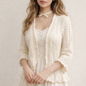 Pointelle vintage cardigan
